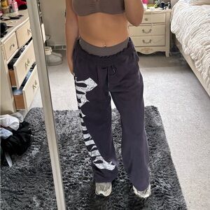 YoungLA Black Sweatpants with White Graphic